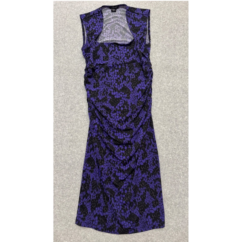 Y2K Moda International Purple Black Snakeskin Ruched Sleeveless Sheath Dress M